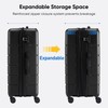 OLIXIS Central Hardside Expandable Luggage with Spinner Wheels, Black, 28