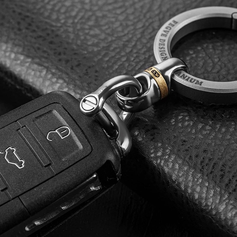 TISUR Titanium Key Ring, Stylish, Car Smart Key, 360° Rotating