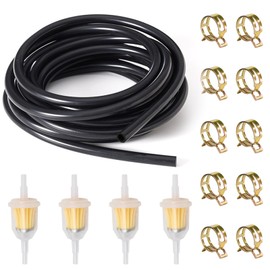 5mm Fuel Line Hose, 5 Meter Fuel Pipe High-Temperature Resistant Diesel Heater Fuel Line with 4 Fuel Filter and 10 Hose Clamps for Car Truck Scooter Motorcycle