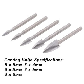 5 Uds 3 Flautas Tallado en Madera Cortador de Grabado Cuchillo de Alta Velocidad Acero Grabado Pulido Taladros para Carpintería