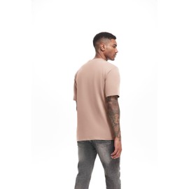 VEIISAR Men's Heavy Weight Crew Neck T-Shirt Mens Premium Cotton Tee Pink S