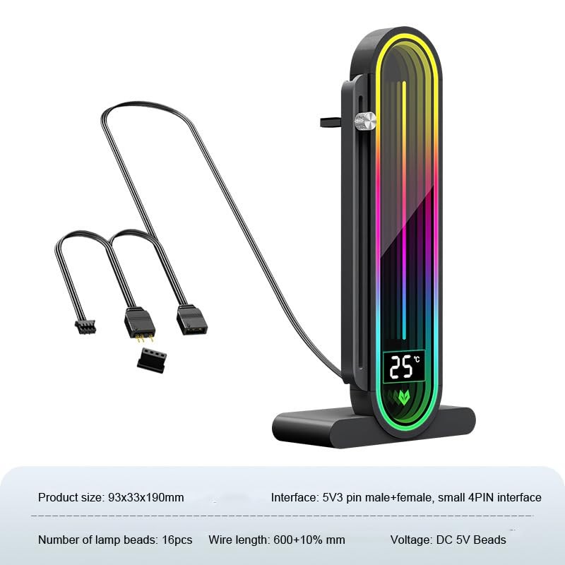 Temperature Displaying GPU Stand ARGB Infinity Graphics Card Support Adjustable
