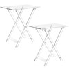 Beeveer 2 Pcs Acrylic Foldable TV Dinner Table Clear Small
