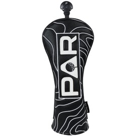 Golf Club Head covers Hybrid Utility Rescue with Interchangeable Number Tag 23456 UT Elastic Closure Black PU Leather White PAR Pattern