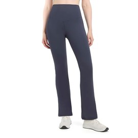 Danskin Women's Satin Stitch Flare Leg Yoga Pants, True Charcoal