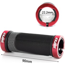SENQI Bike Grips, Lightweight Bicycle Grips 130mm & 130mm, 130mm & 90mm, 90mm and 90mm, Fits 22.2mm Handlebars, Non-Slip Grips, Suitable for Multi-Speed Bikes, Mountain Bikes,