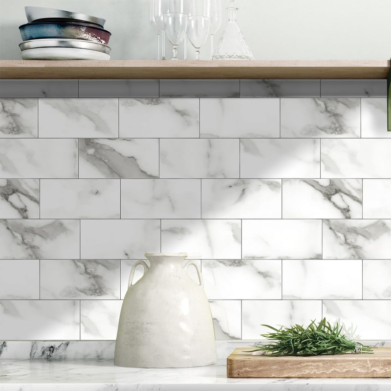 URCOLOR 32-Piece Peel and Stick Backsplash Wall Tile, 4"x 8"