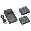 NinoLite 4点セット DB-60 互換 バッテリー 2個 +USB型 充電器 +海外用交換プラグ dc68db60x2_t.k.gai