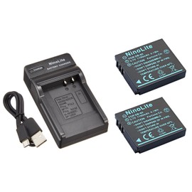 NinoLite 4点セット DB-60 互換 バッテリー 2個 +USB型 充電器 +海外用交換プラグ dc68db60x2_t.k.gai