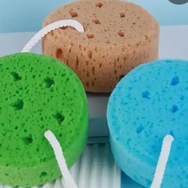 Round suds sponge perfect  for asmr - Color: Yellow