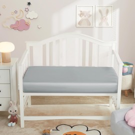 Horbaunal 2 Pack Satin Pack n Play Sheets for Baby with Sensitive Hair and Skin, Silky Mini Crib Sheets 38" x 24" x 5", Soft Playard Sheet Protector Baby Mattress Sheet, Blush Pink & Grey