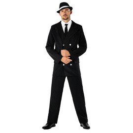 Fun Shack Black Gangster Costume, 20s Suit Men's Costume, 20s Men, Costume Mafia, 20s Outfit, Men's Suit - Size L