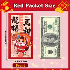 Vodolo 2026 Chinese Horse New Year Red Envelopes 12pcs 6 Cartoon Horse Patterns, Perfect for 2026 New Years Eve Party Supplies,Lunar New Year Decorations,Year of the horse 2026 Supplies