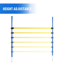 Pet Prime Dog Agility Training Equipment for Dog Obstacle Course Backyard Height Adjustable Jumper Hurdle Bar Portable Dogs Park Exercise Tool