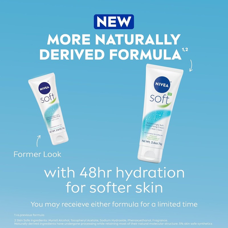 NIVEA Soft Moisturizing Creme, 2.6 Ounce (Pack of 3)