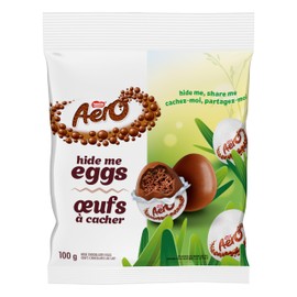 Aero AERO Hide Me Eggs, Miniature Milk Chocolatey Eggs Filled With 's Classic Bubbles, Perfect For Egg Hunts & Easter Baskets, Individually Wrapped In Foil, 100 g
