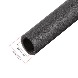 sourcing map Foam Tube 1.64 Ft Length 0.98in ID 1.37in OD Hollow Pipe Cover for Protecting Pipes and Heat Preservation Black 4 Pack