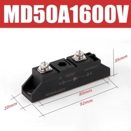 ZYWUOY Photovoltaic Anti-Reverse Rectifier, Anti-Reverse Charging Diode MD50A/MD100A/MD200A 1600V Diodes Rectifier Module (MD50A), X1191L5CU0R312F2L7U6A8LCS0X