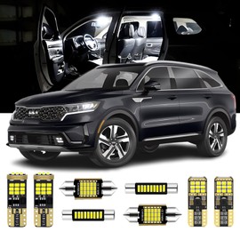 AENVTOL 9 Pieces LED Interior Lights Kit Replacement for Kia Sorento MQ4 2021 2022 2023 White Interior LED Bulb Package + License Plate Light, Install Tool