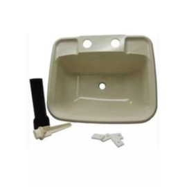 CPG Boat Rv Mobile Home Sink Includes Drain and Pipe Bisque Made in USA!!