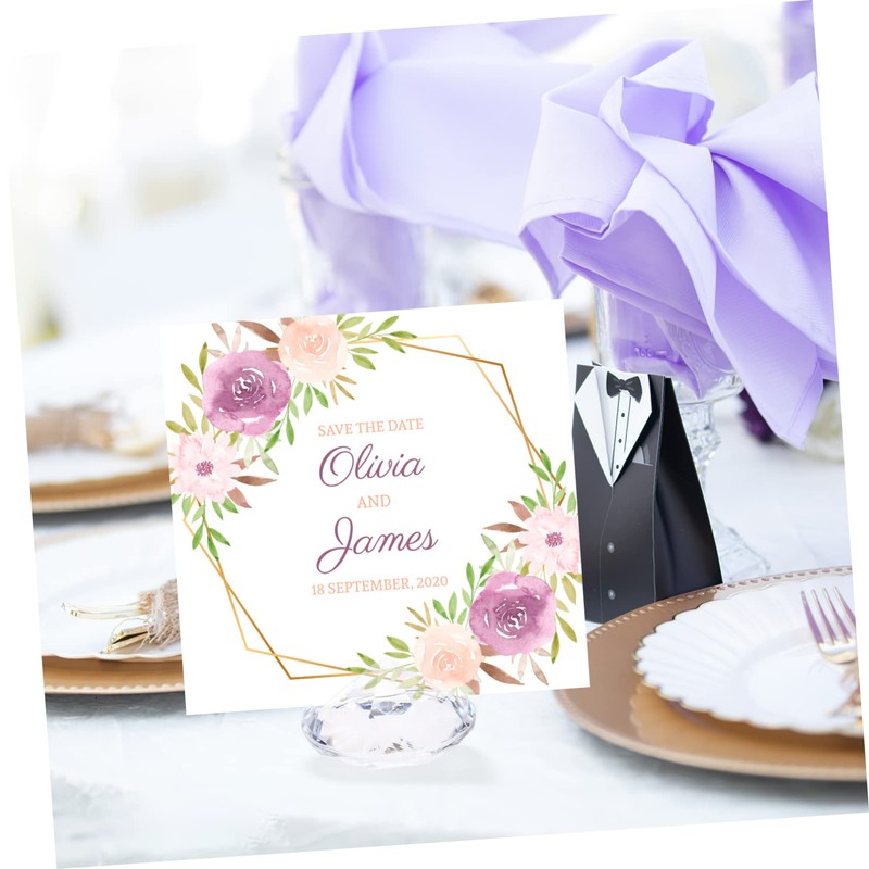 Operitacx 12pcs Place Card Holders Diamond Shaped Table Number Stands