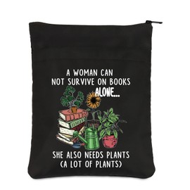 PLITI Book Lovers Book Cover Gardener Gift A Woman Can Not Survive On Books Alone She Also Needs Plants Book Protector (Woman Needs Plants BSblU)