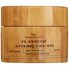 Natural V.I.P. Flaxseed Hair Butter Cream for Styling Natural Hair,Curly, Kinky and 4c hair