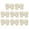 sourcing map 8 Pcs White Bow Chenille Patches, Iron on