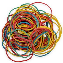 Pack of 80 Rubber Bands Rubber Rings Household Rubber Rubbers for Household, Work, Office, Durable and Tear-Resistant, Width 3 mm Diameter 50 mm, Rainbow Colours, 50 g