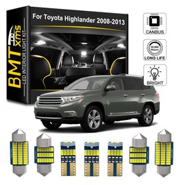 BMTxms 15pcs White LED Lights Interior Package Kit for 2008 - 2013 Toyota Highlander