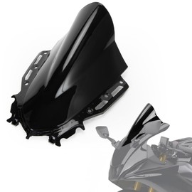 PSLER Motorcycle Windscreen for YZF R15 V4 2021-2024, Motorcycle Front Windshield Wind Deflector, Bright Black