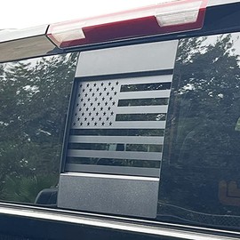 Zxiaochun Rear Middle Window American Flag Decal for Chevy Colorado GMC Canyon 2015-2022 Back Centre Sliding Window Glass USA Flag Vinyl Sticker(Matte Black)