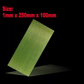 JJ 1 PCS Green Real Carbon Fiber Plain Panel Plate 100mm X250mm X1mm