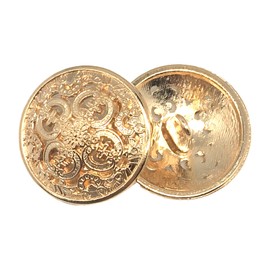 20PCS Clothes Button - Retro Hollow Sewing Button Shank Round Shaped Metal Button Set for Men Women Blazer, Coat, Uniform, Shirt, Suit and Jacket (Light Gold, 20mm)