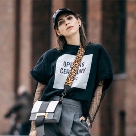 Nefelibata Purse Strap, 2" Wide Full Grain Cowhide Handbag Strap Adjustable Replacement,Multi-pattern Purse Strap for Handbag With Metal Clips(Leopard)