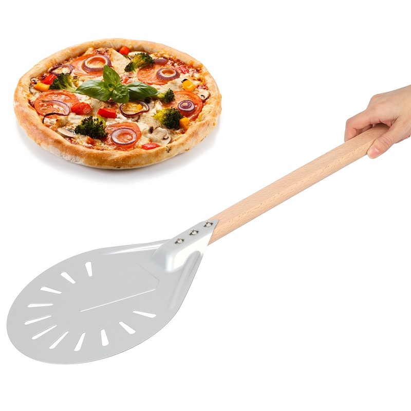 Round Pizza Spatula with 41cm Removable Wood Handle AntiScalding NonSlip