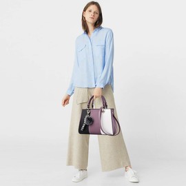 NICOLE&DORIS Women's Exquisite Shoulder Crossbody Messenger Tote Satchel PU Leather Handbags, Purple, S