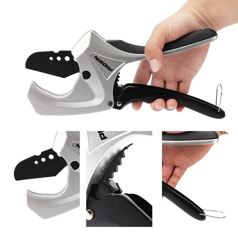 PROWIN Ratcheting PVC Pipe Cutter -2-1/2" Capacity with Replacement Blade