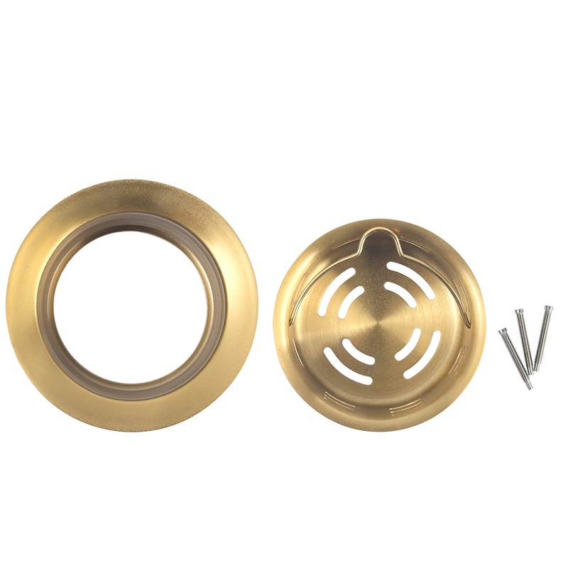 LQS Gold Extended Sink Flange with Deep Basket Strainer, Deep