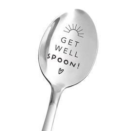 Get Well Spoon - Get Well Gifts for Women Men - Best Recovery Gift - Funny Food/Dessert/Tea Spoon Engraved Stainless Steel - Encouragement Gifts for Women Men Teenage Best Friends Christmas