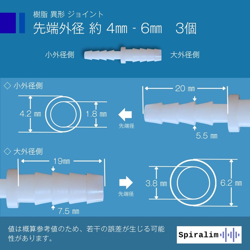 Spiralim Eccentric Hose Connector Size Conversion Joint Tube Size Conversion