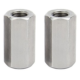 M14 x 2-Pitch x 40mm Long 304 Stainless Steel Hex Rod Coupling Nuts Metric Threaded Connectors for Industrial Constructor Workshop, 2Pcs