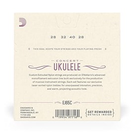 D'Addario | Pro-Arté | Cuerdas para Ukulele | 4 Cuerdas | Nylon | EJ65C