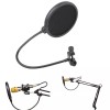 TECHTONGDA 5" Microphone Wind Screen Mask Gooseneck Filter Studio Tool