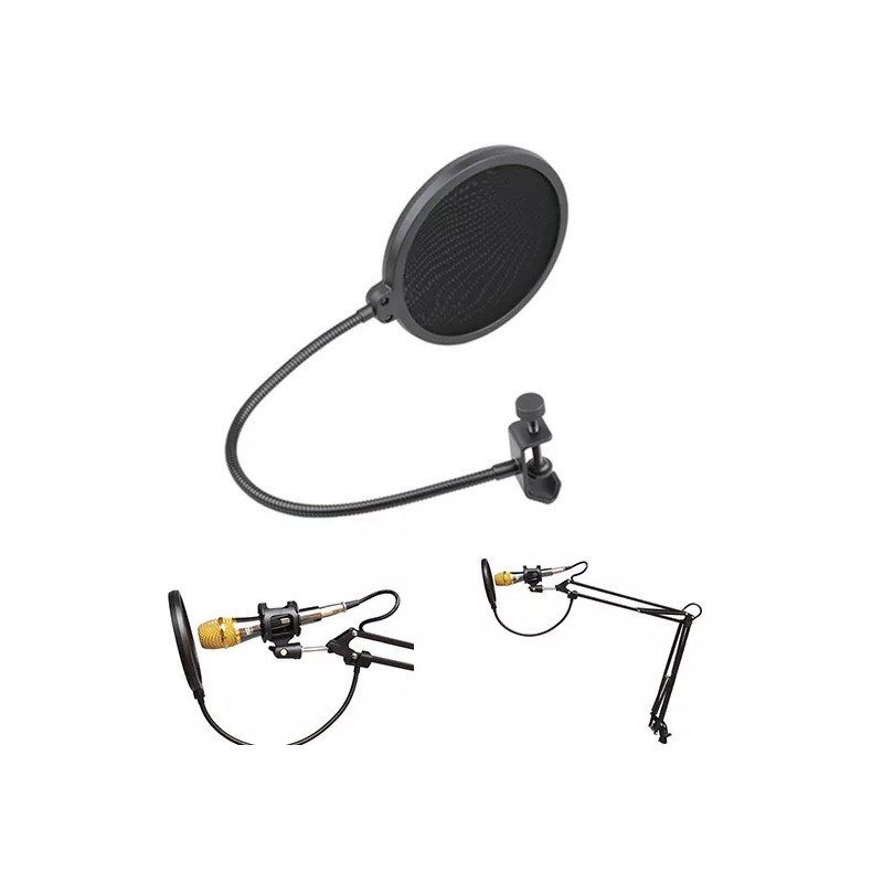 TECHTONGDA 5" Microphone Wind Screen Mask Gooseneck Filter Studio Tool