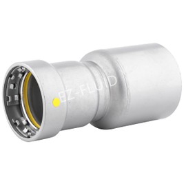 (1) PressKingG 1-1/2" FTG x 3/4" Press Bushing Reducer Gas Carbon Steel Reducing Coupling Fitting (HNBR) Fits Mega Type Press Gas Fitting Connection,Steel Gas Pipe CSA Certified.