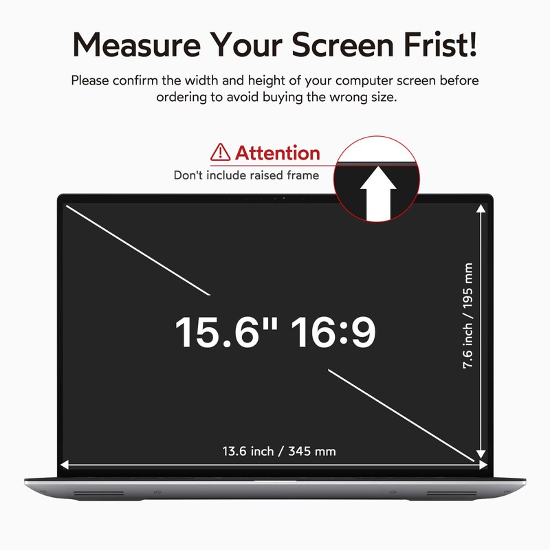 bersem 2 Pack 15.6 Laptop Privacy Screen for 16:9 Ratio