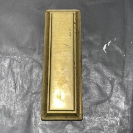 UNFINISHED STAMPED BRASS 9” LONG  X 3” WIDE RECTANGLE BACK PLATE MADE IN USA