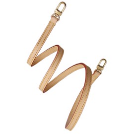 Umiup Vachetta Leather Strap Replacement Shoulder Bag Strap for Pochette Little Pouch Speedy Nano Noe, Handbag Decoration Chain with Gift Box (Width: 1.1 cm & Length: 60 cm), beige