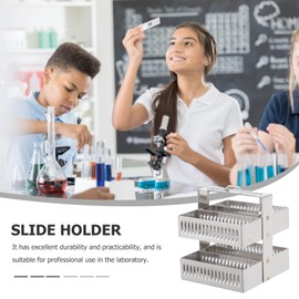 JECOMPRIS Staining Rack Made of Stainless Steel for Slides Stainless Steel Frame for Slides Made of Stainless Steel Frame for Staining Agents Stainless Steel Holder for Slides Made of Stainless Steel